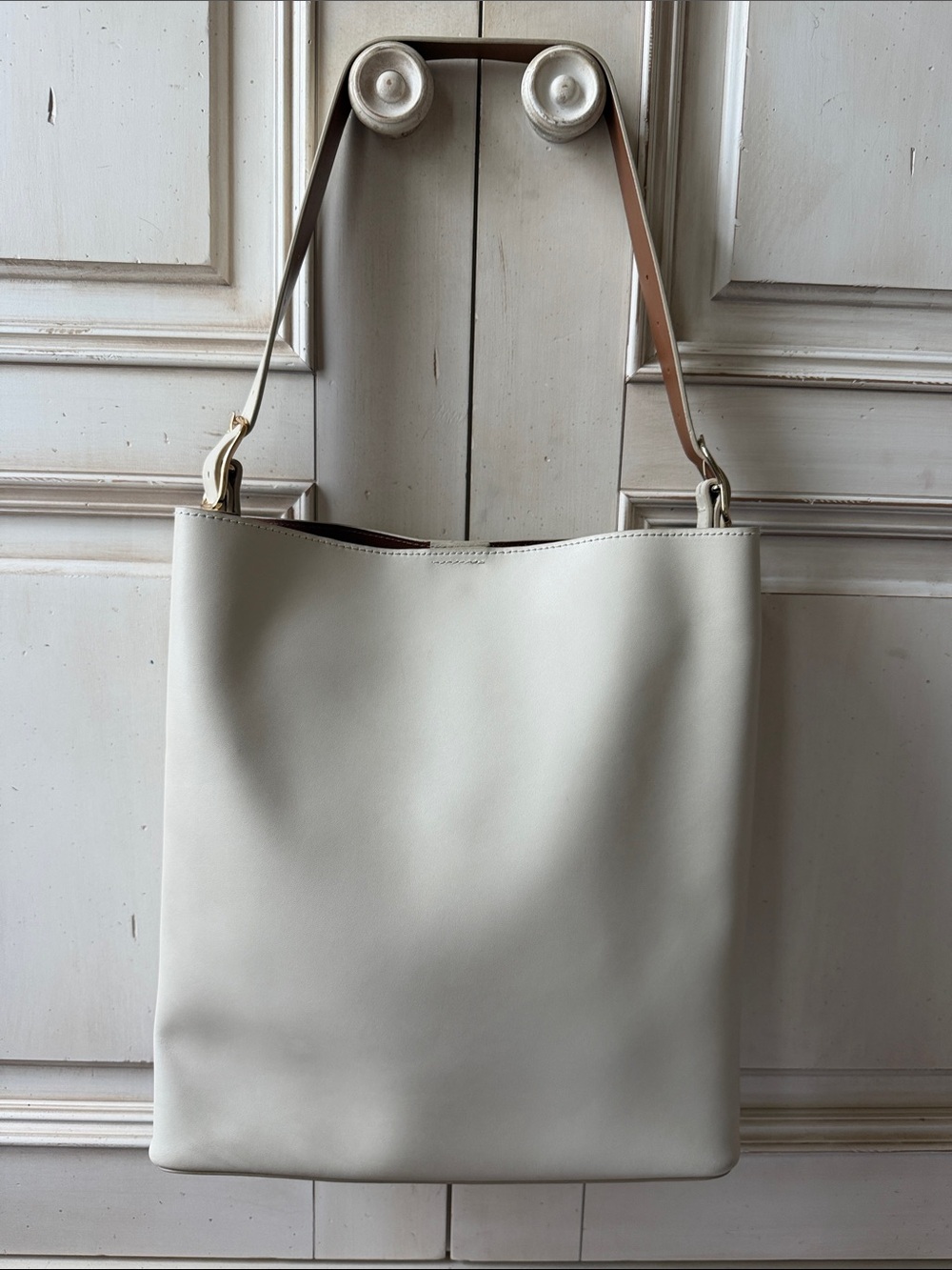 Mark & Graham Cream Shoulder Bag with Tan Strap